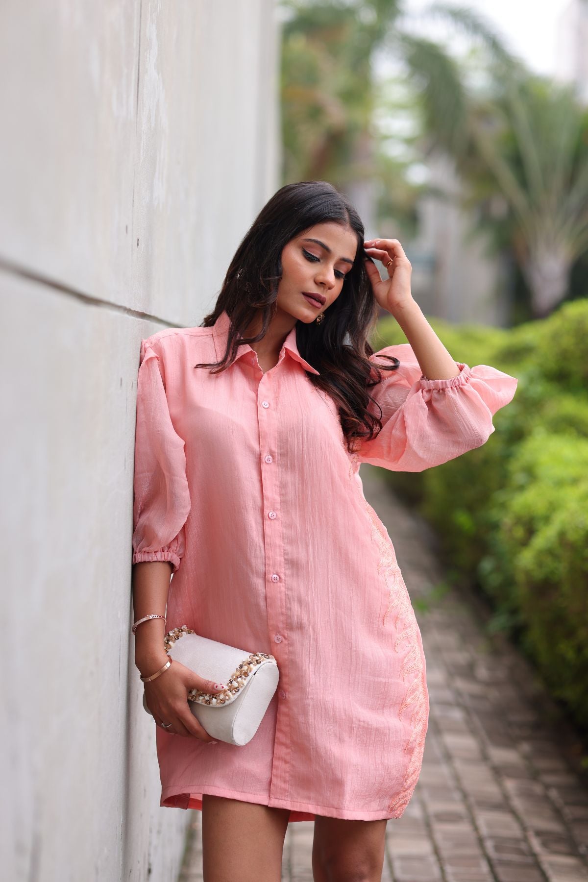 Beaded Blaze Shirt Dress